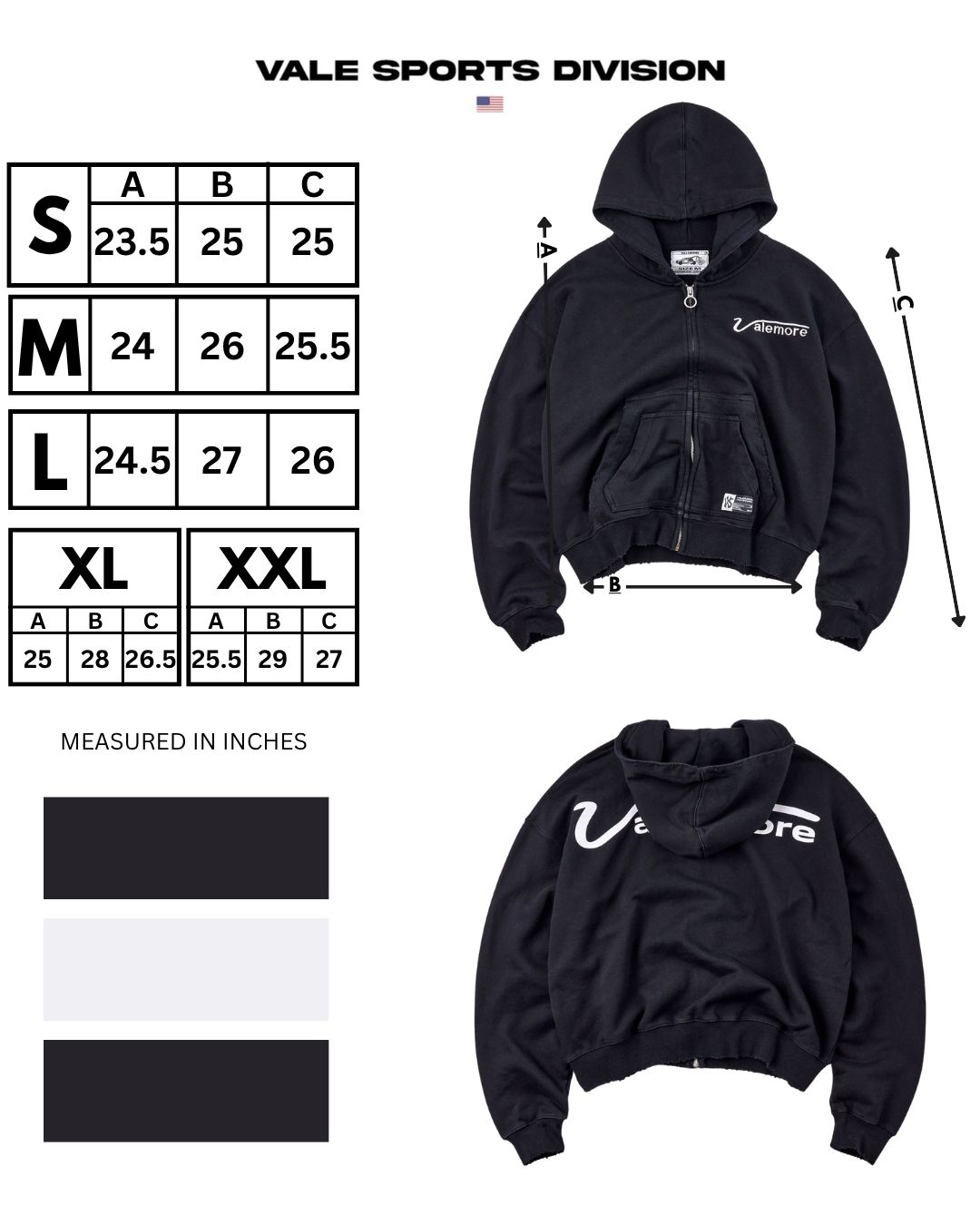 VALEMORE CLASSIC ZIP UP [BLACK]